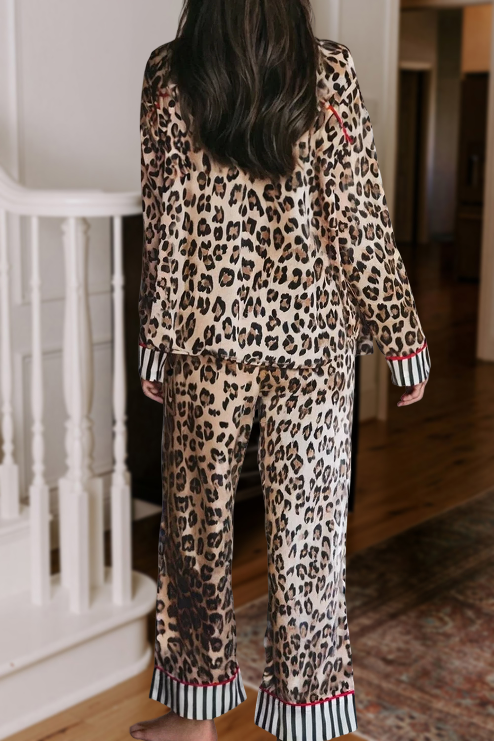 Leopard Striped Shirt & Pants Pajama