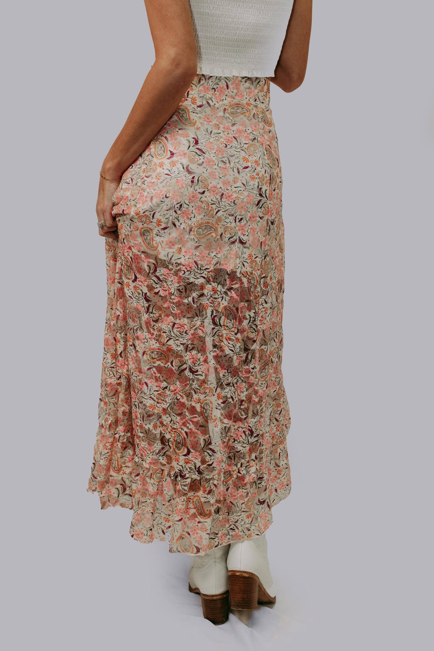 Floral Paisley Maxi Skirt