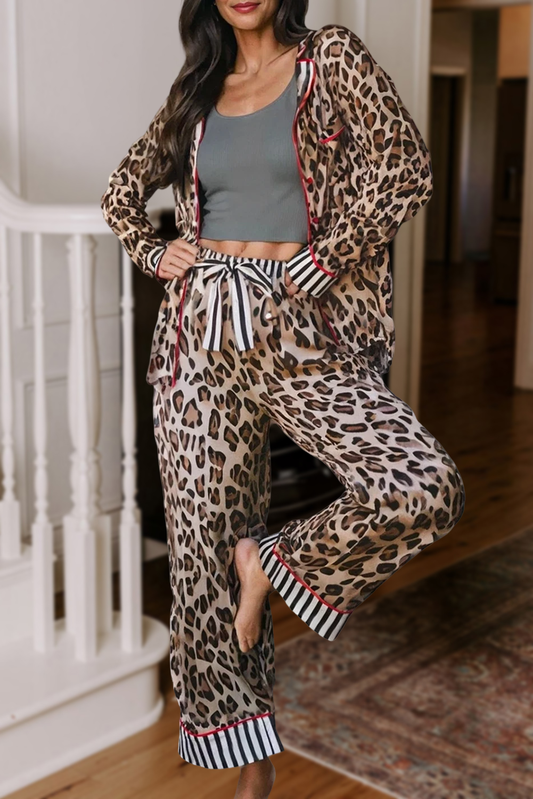 Leopard Striped Shirt & Pants Pajama