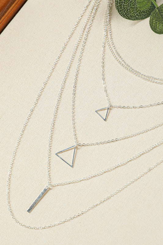 Boho Triangle Bar Pendant Multilayer Necklace