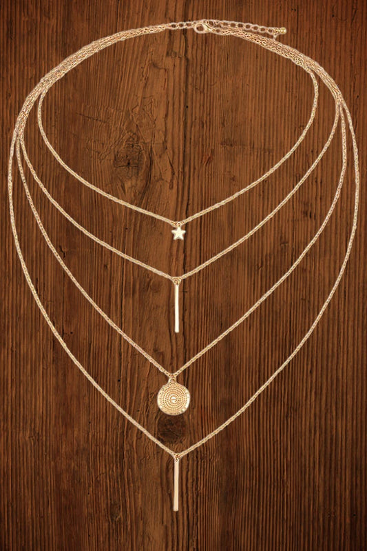 Boho Multi-layered Star Pendant Necklace