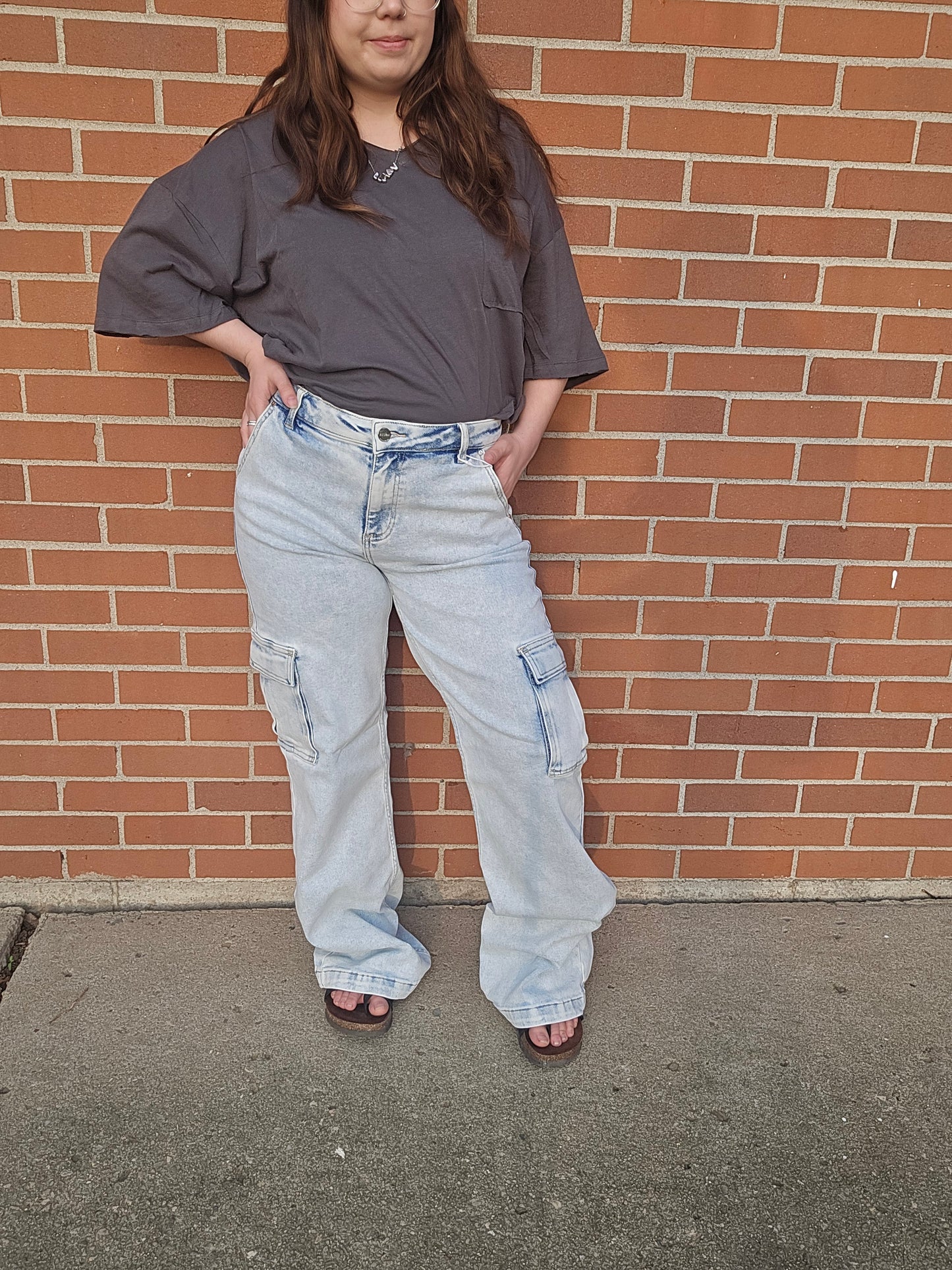 Cargo light washed jeans