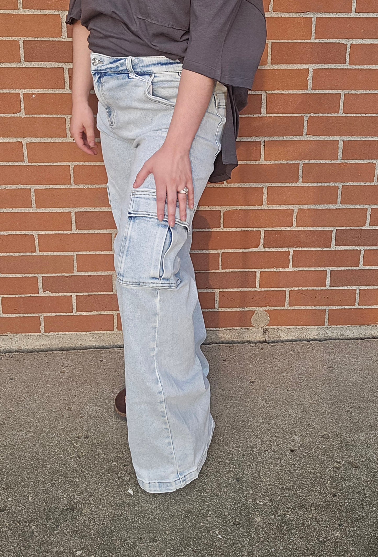Cargo light washed jeans