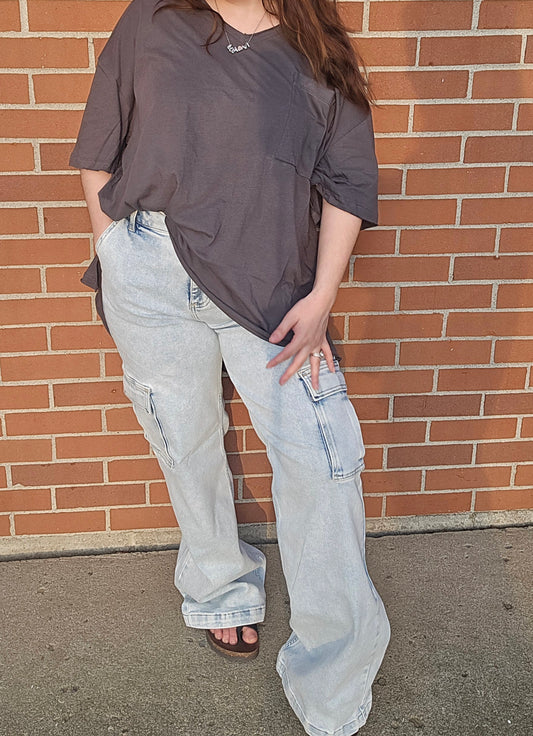 Cargo light washed jeans