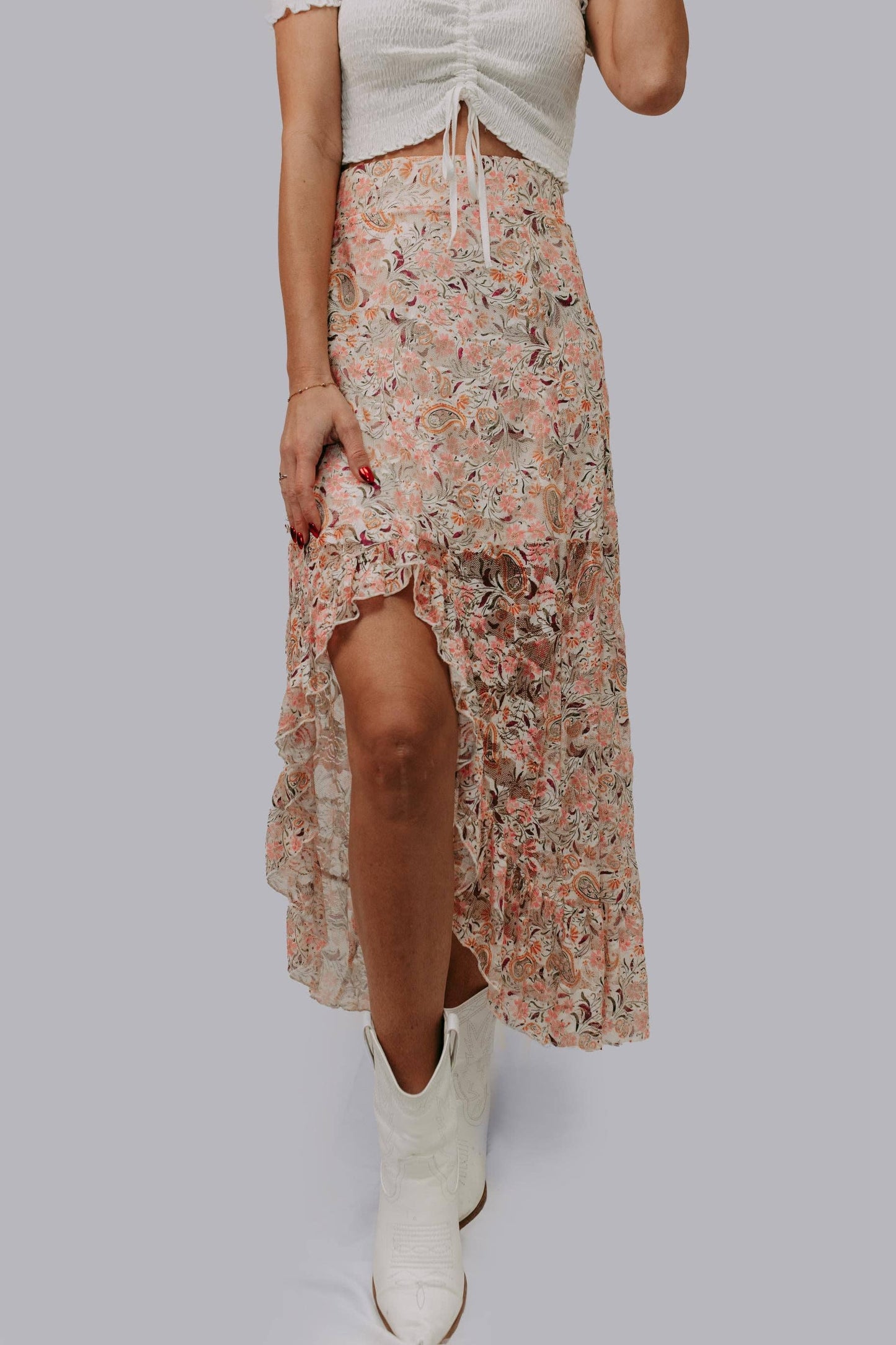 Floral Paisley Maxi Skirt