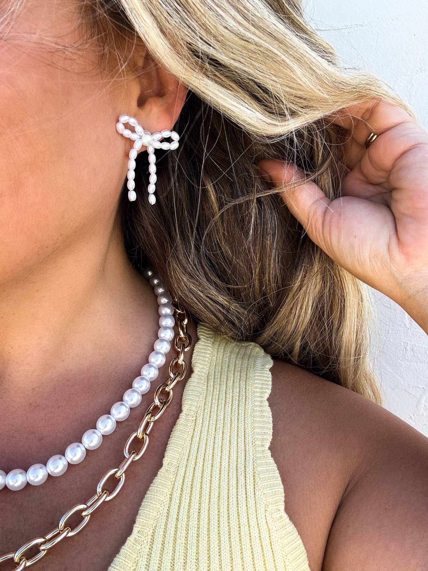 PEARL BOW EARRINGS
