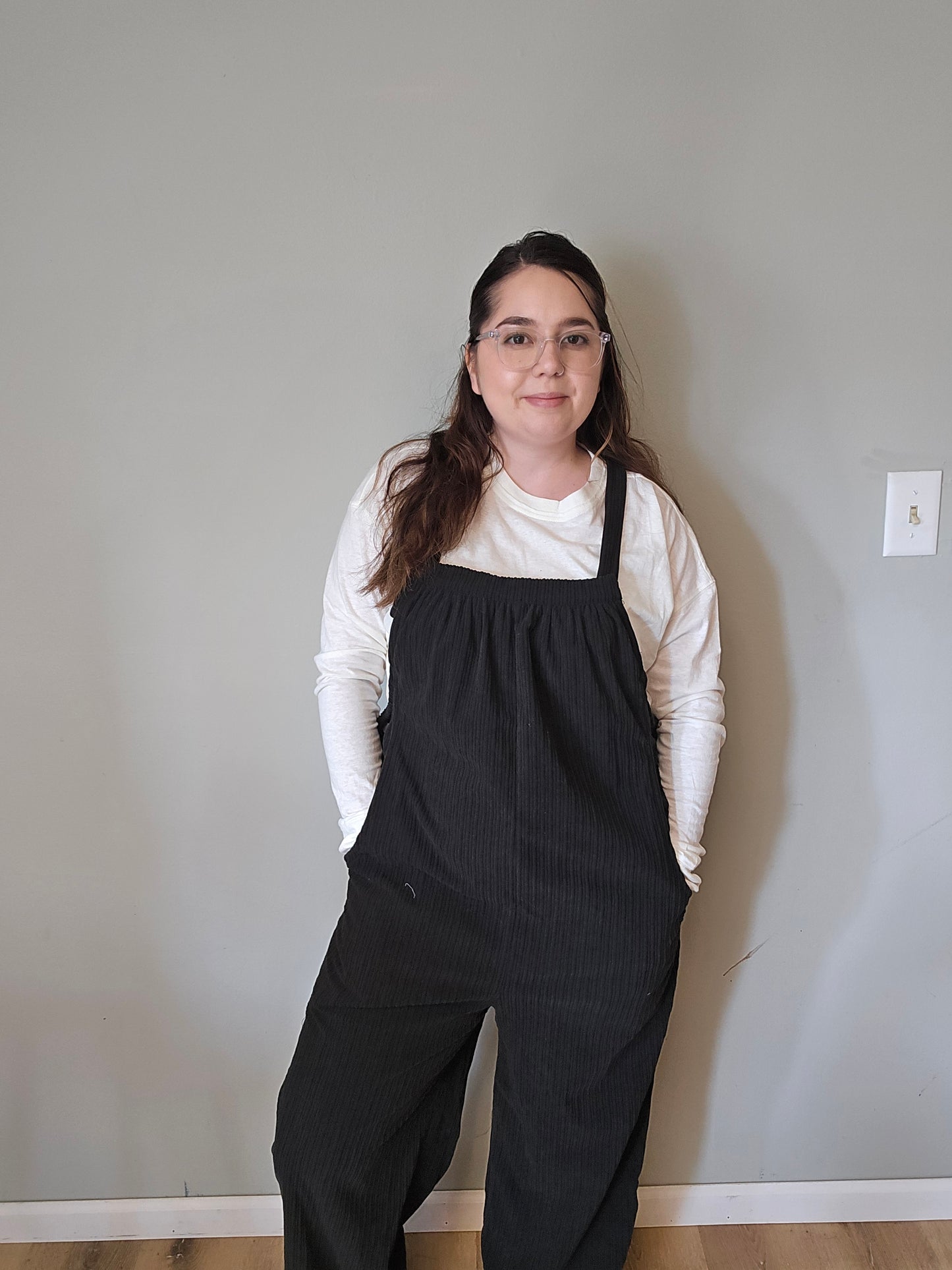 Morn Solid Pocketed Loose Fit Corduroy Overall